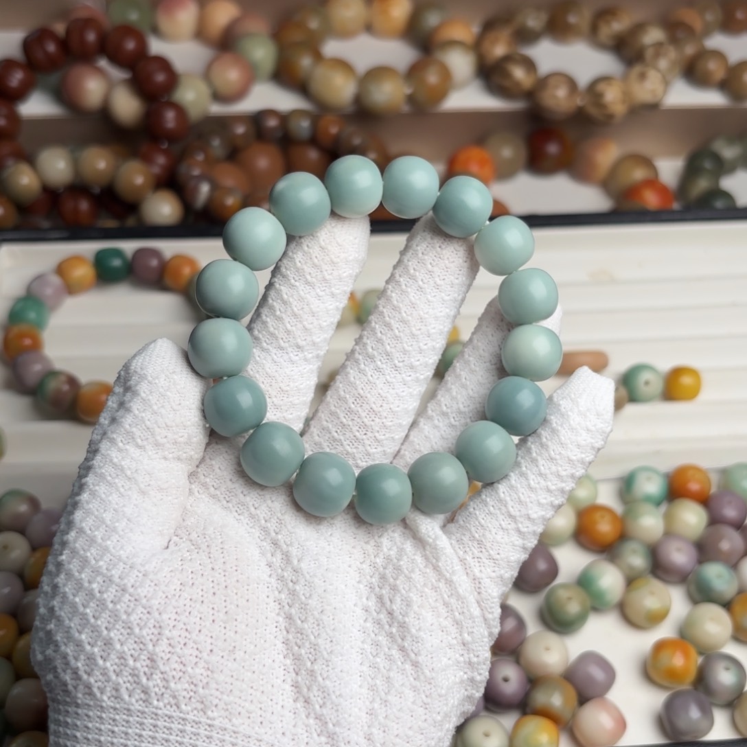 菩提根/象牙果吊坠卡14干磨奶蓝