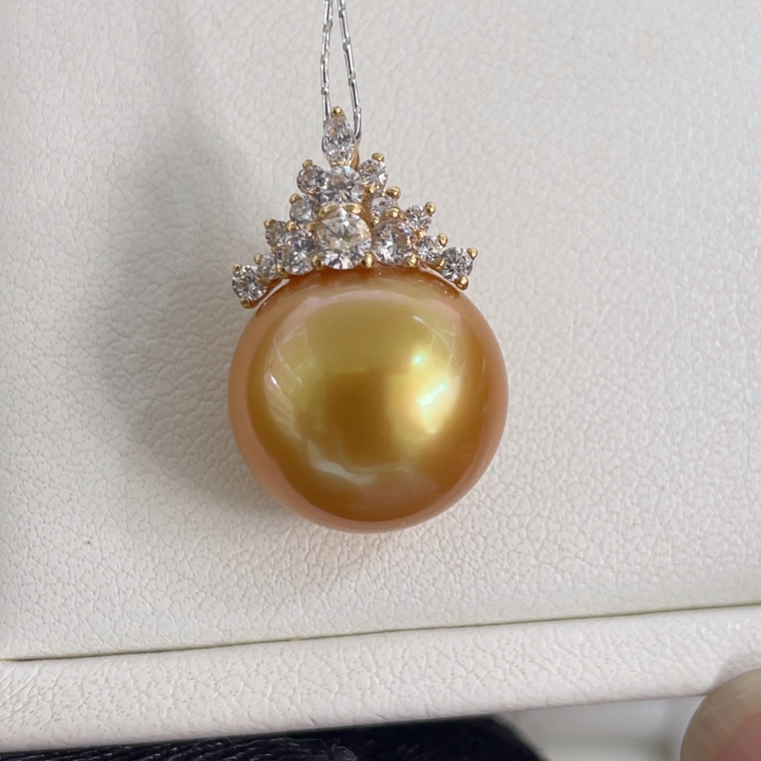 吊坠(不含链)18K金镶嵌海水珍珠13.0mm