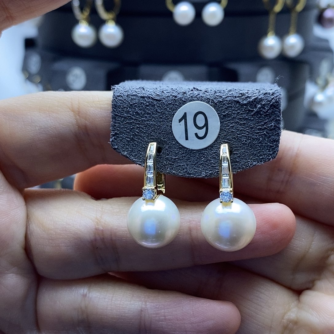 淡水珍珠耳饰银S925镶嵌