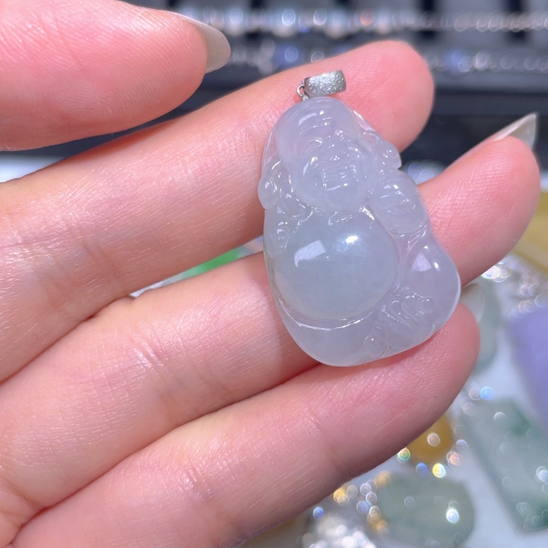 颈饰18K金镶嵌翡翠翡翠
