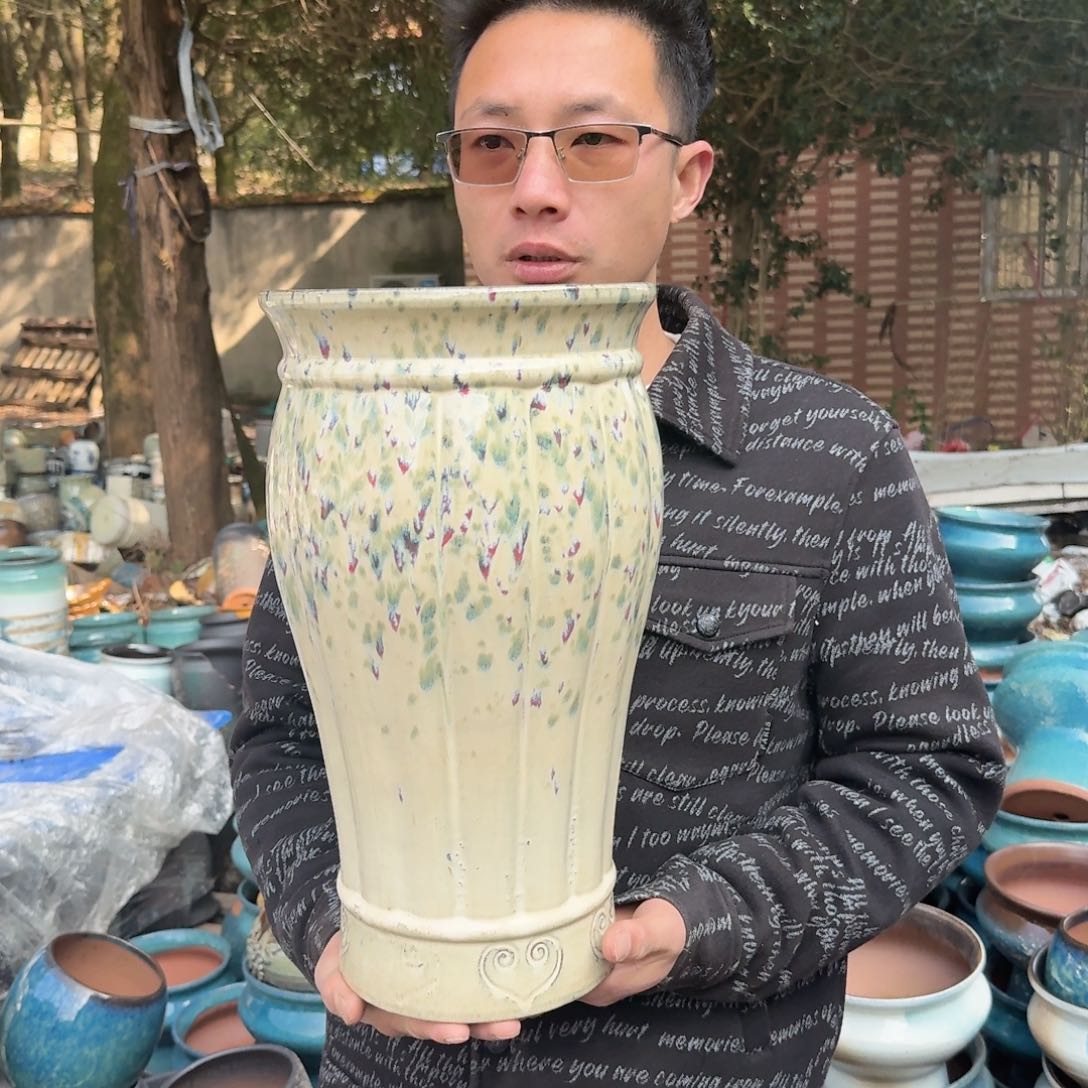 紫砂花盆口21高40（一个高南瓜彩色