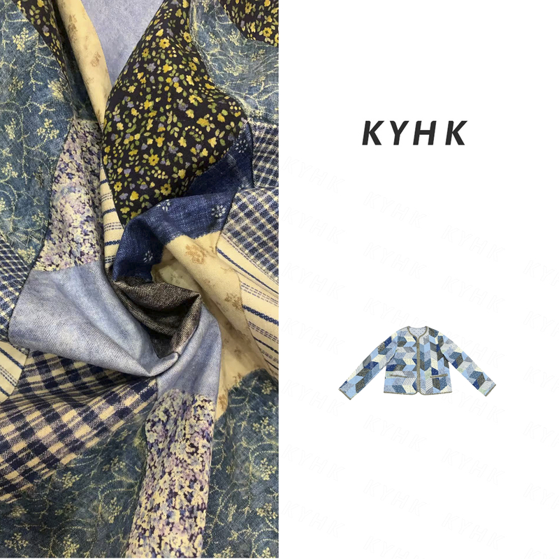 KYHKKYHK复古休闲拼接百家布小香风短外套241223