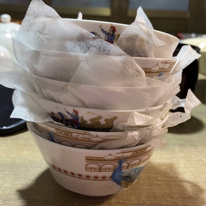 瓷片梧桐树米饭碗六个