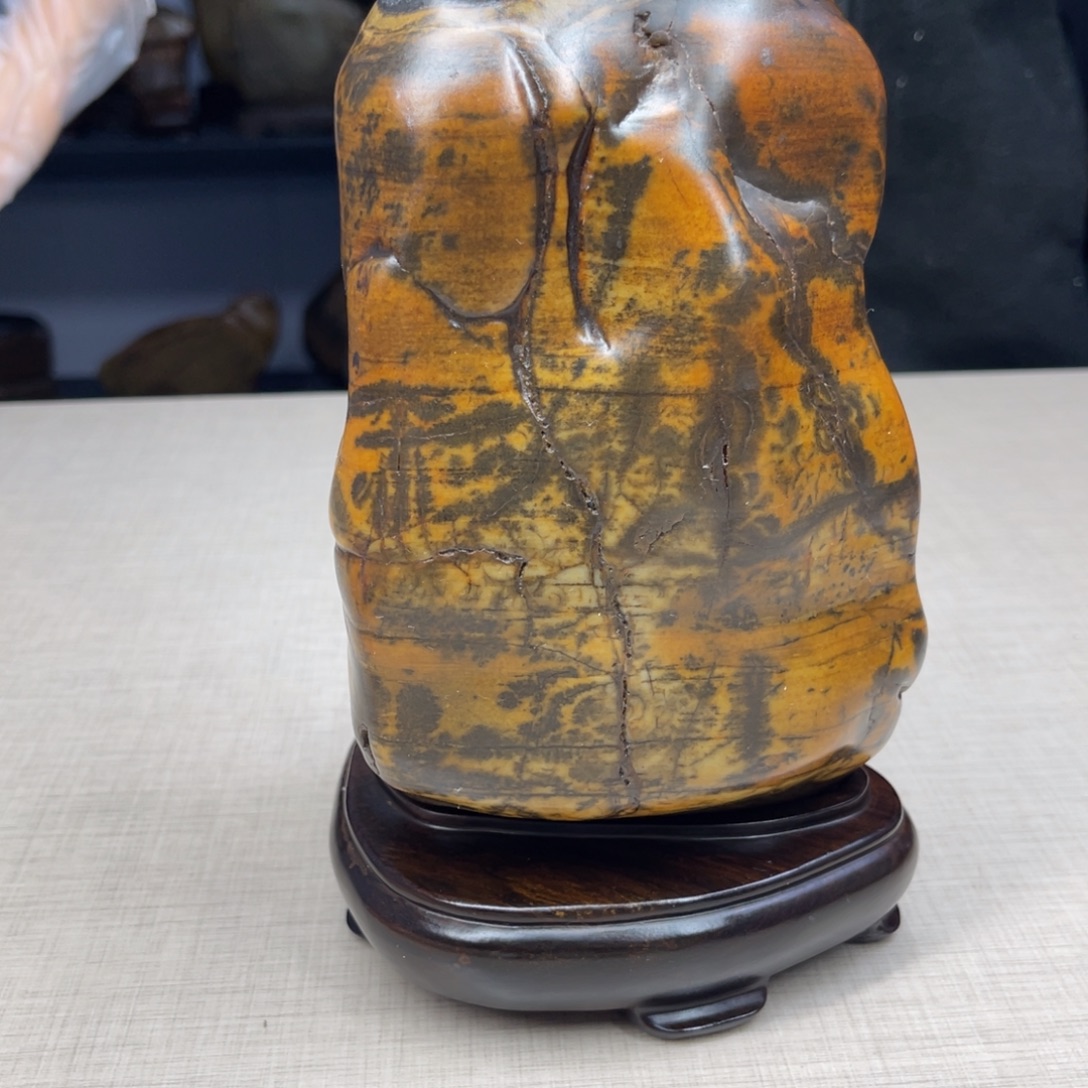 石材广西大化彩玉石配底座