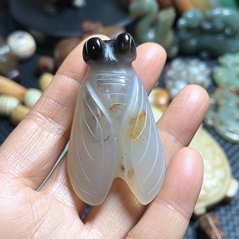 白玉菩提吊坠摆件