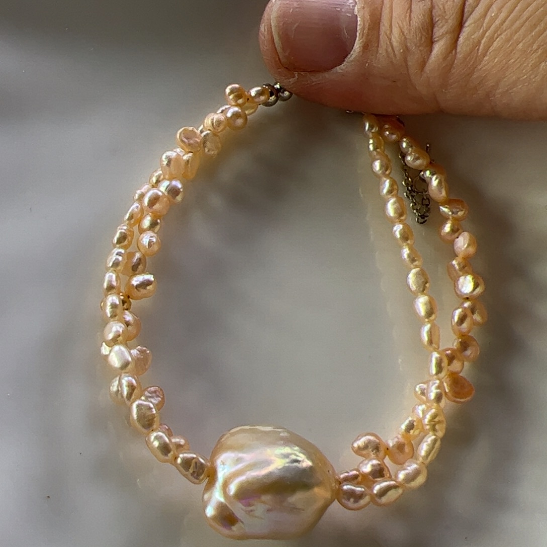 淡水珍珠手绳合金