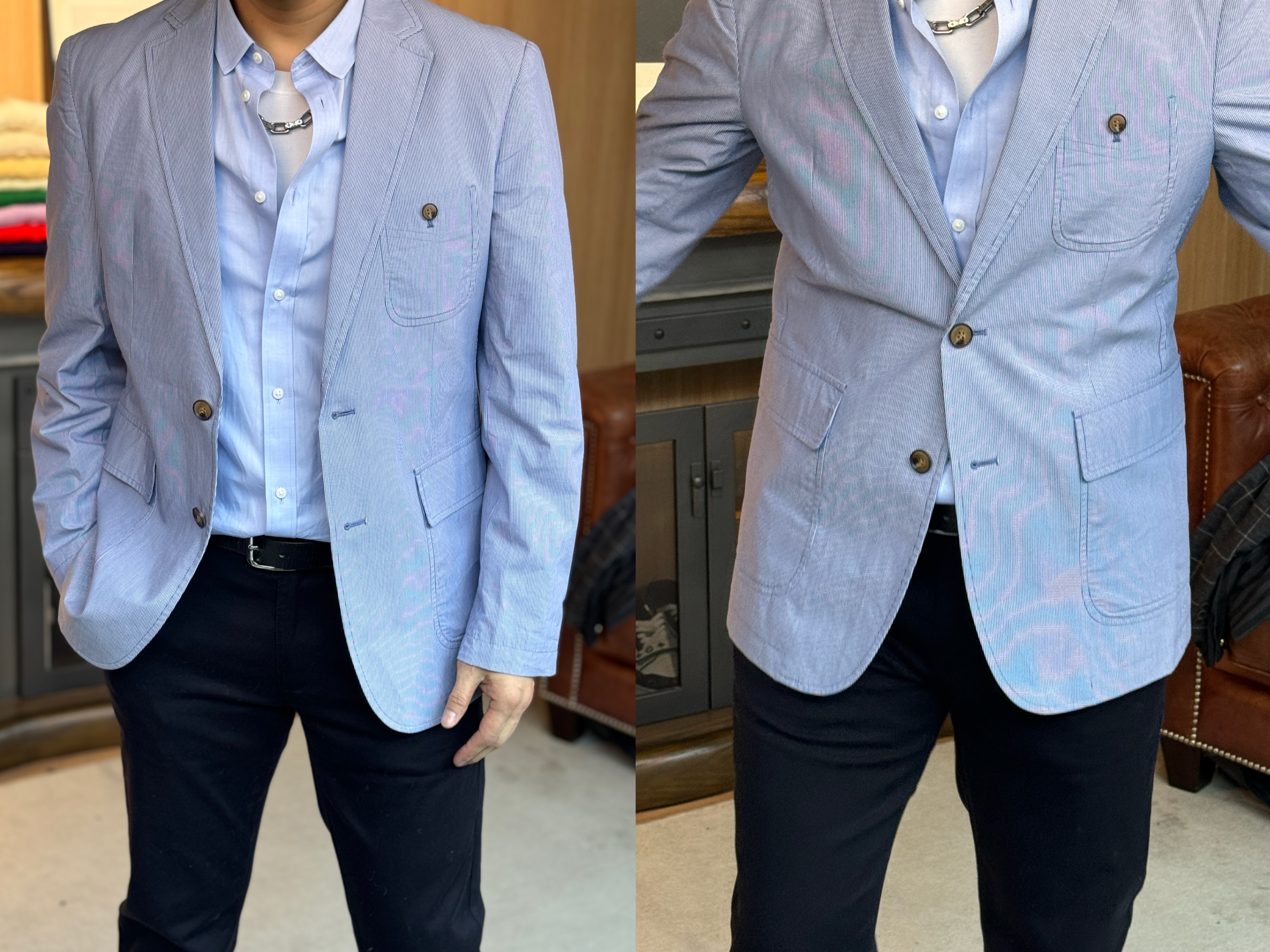 29123-商务条纹西服外套