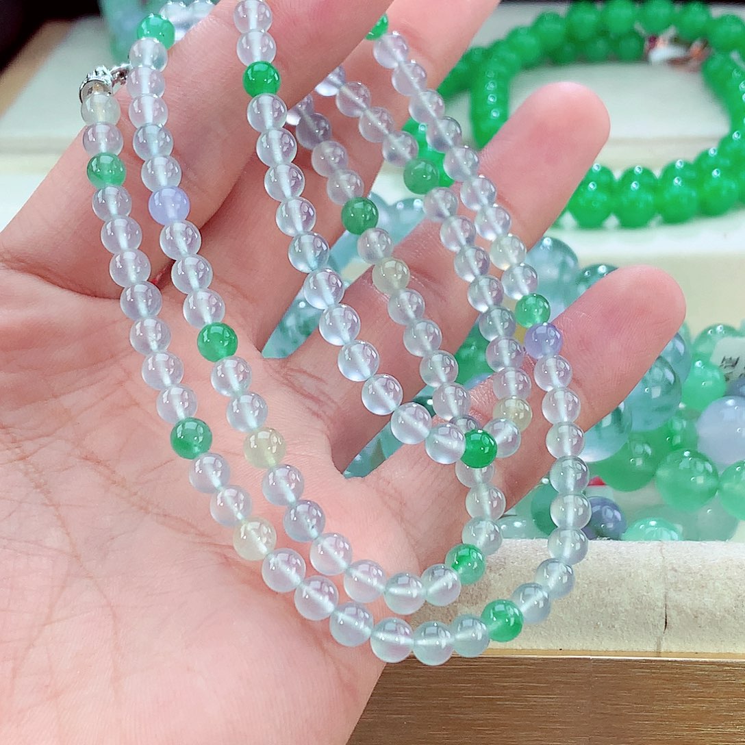 翡翠未镶嵌手链玻璃钢项链