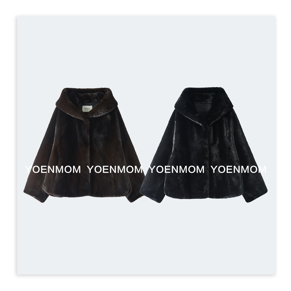 YOENMOM·黑魔法·Black glama北美进口宝嘉美全抽工艺连帽外套