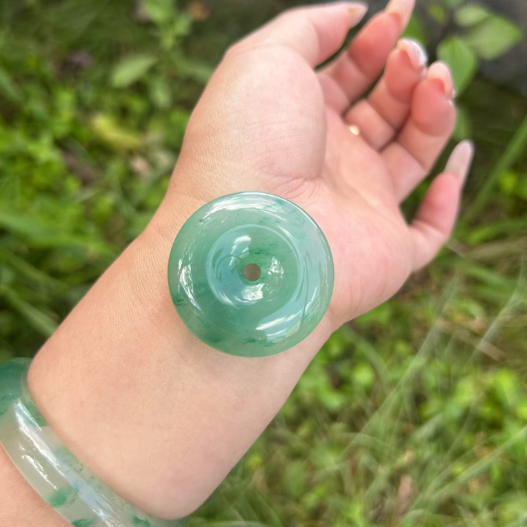 天然非洲翠平安扣挂件尺寸多样