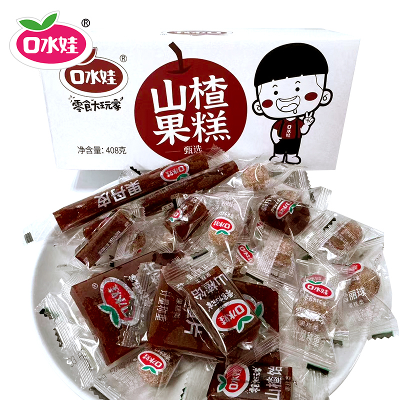 B：口水娃408g山楂果糕组合