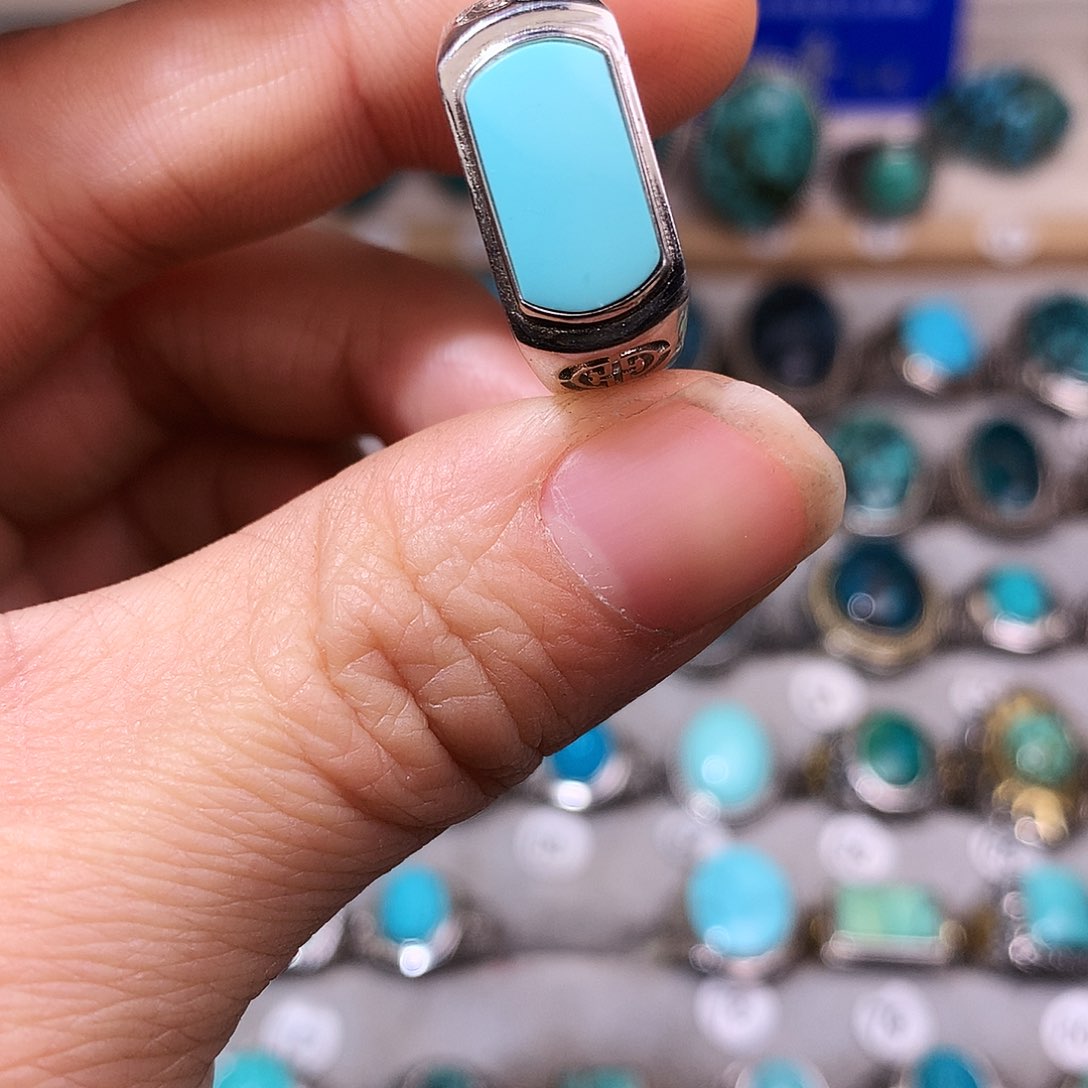 绿松石挂件银S925镶嵌