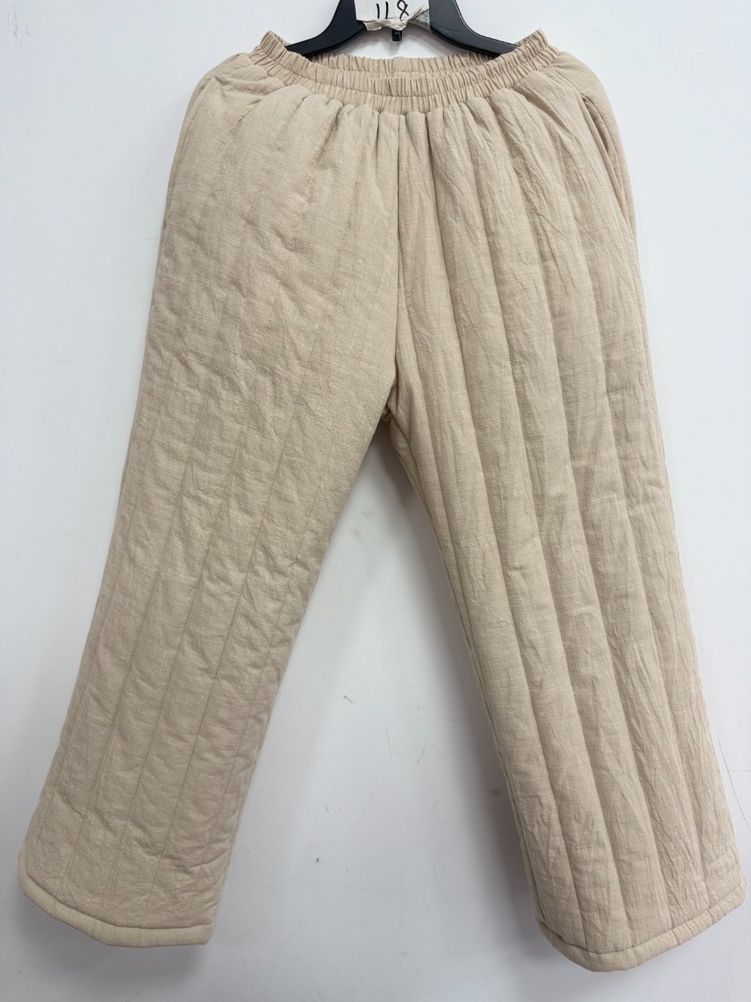 A6022 新中式直筒裤宽松百搭保暖麻棉裤加厚