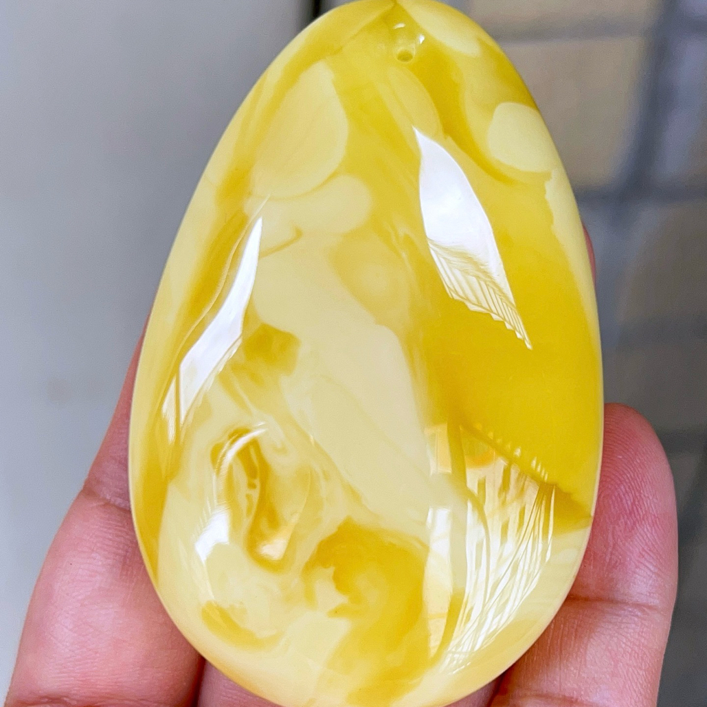 焦皮料白妖花蜡吊坠