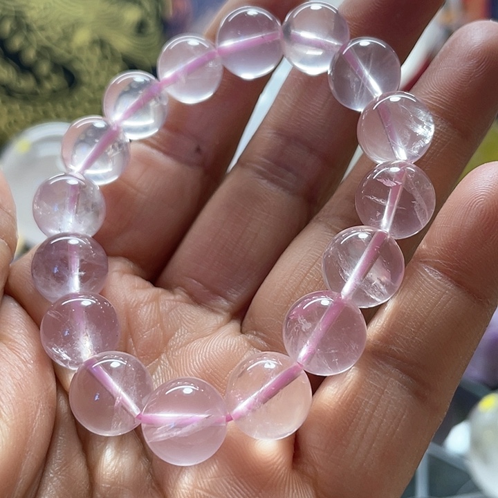 水晶粉水晶手链未镶嵌