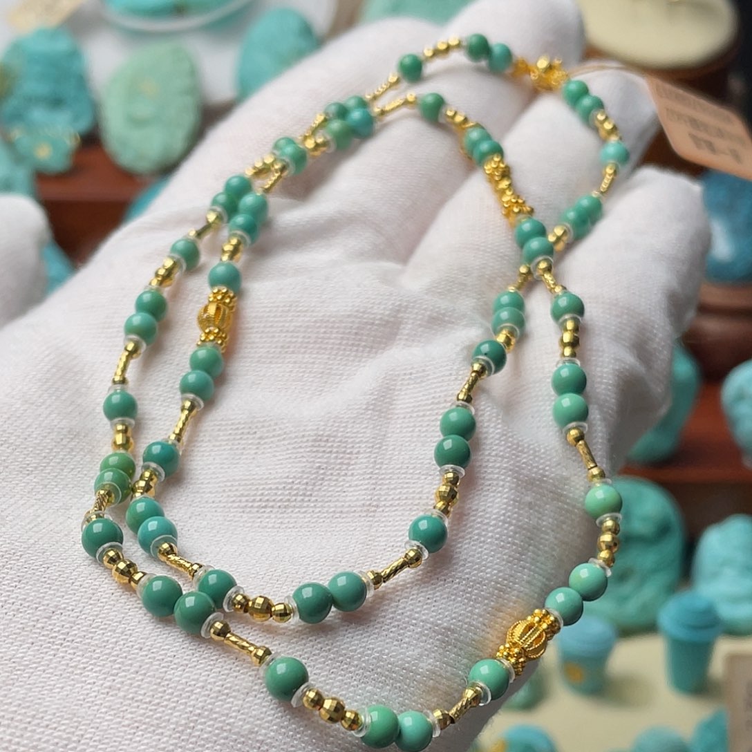 绿松石珠宝奇石18K金镶嵌