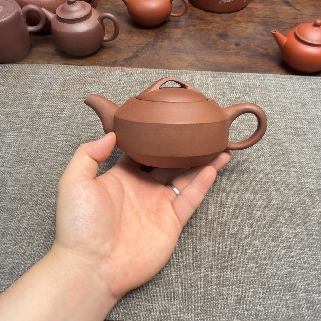 紫砂茶壶70年代素汉军壶