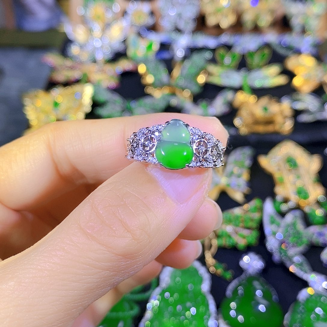 吊坠(不含链)银S925镶嵌翡翠