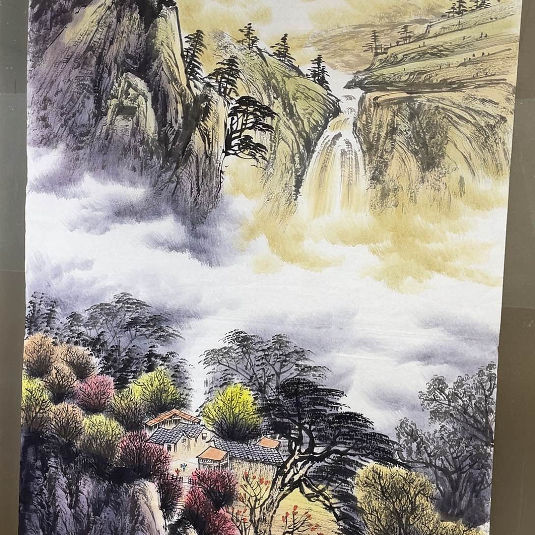 国画国画作品小姐姐放漏…