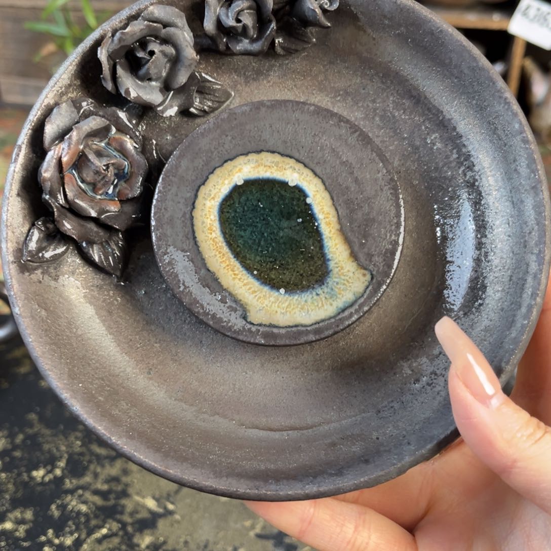 杯柴烧茶器铁胎壶承