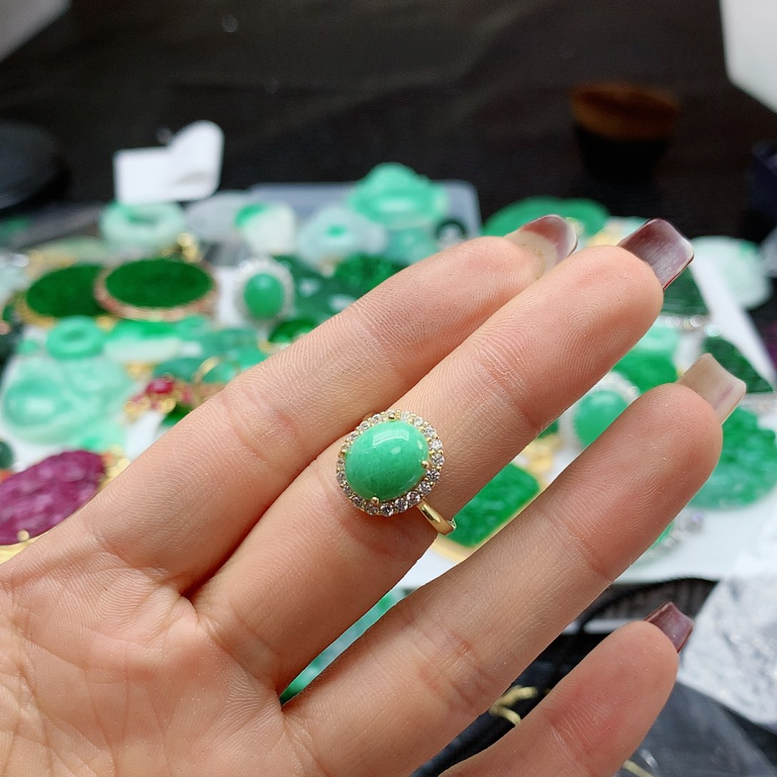 【闪购商品】翡翠戒指银S925镶嵌，