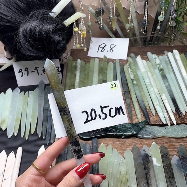 蛇纹石玉发饰合金