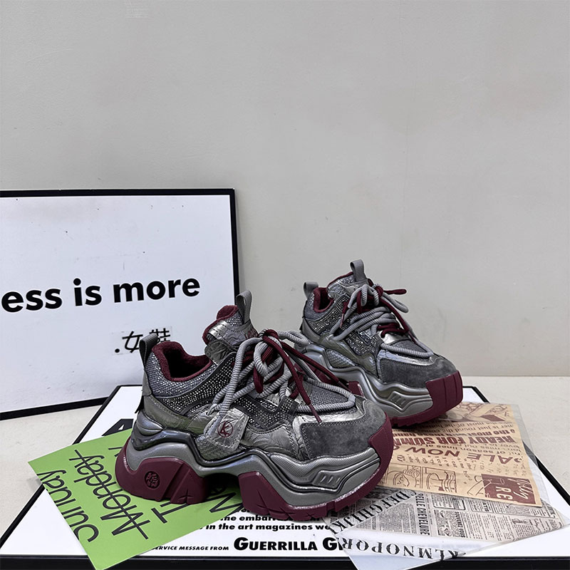 加绒【闪耀星辰】FT欧洲站老爹鞋女秋冬增高底运动鞋水钻休闲鞋盼