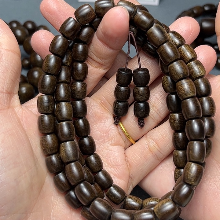 沉香手串快****8白棋玉化