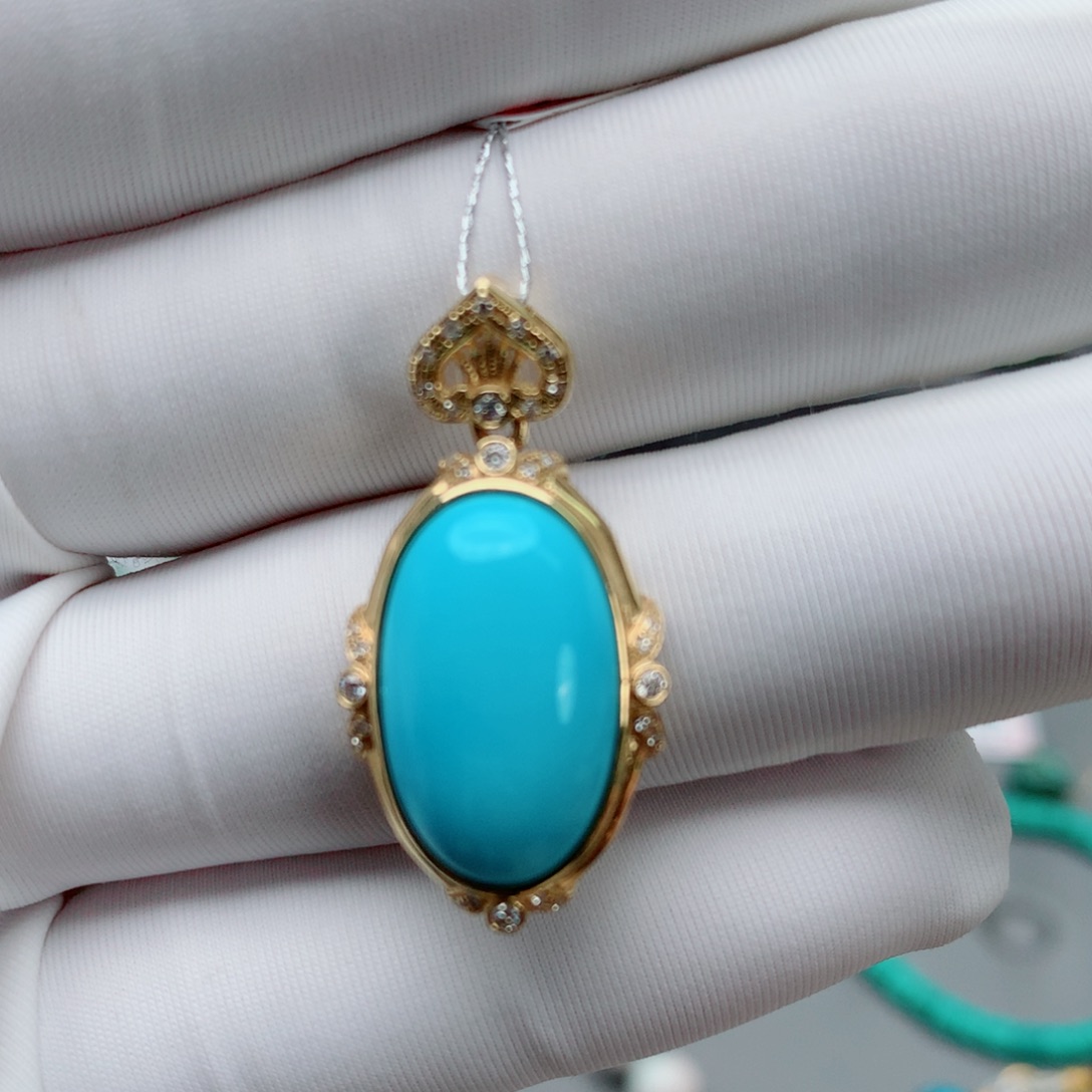 绿松石配饰18K金镶嵌