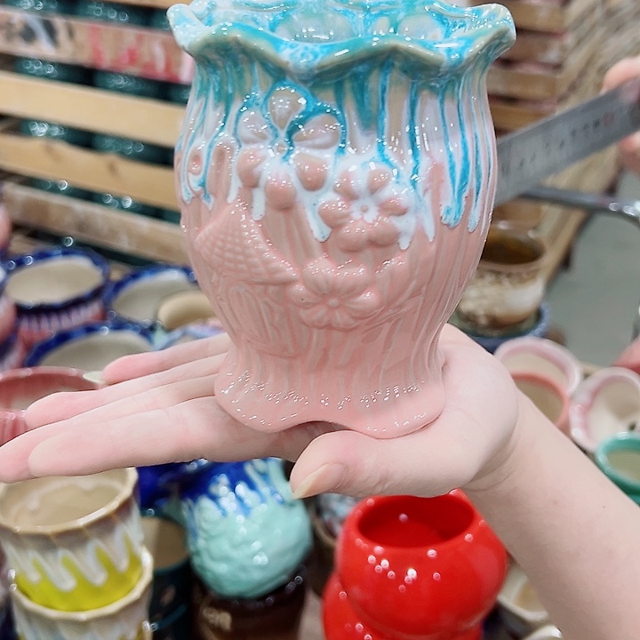 有孔.凑满10元发货多肉陶瓷花盆！