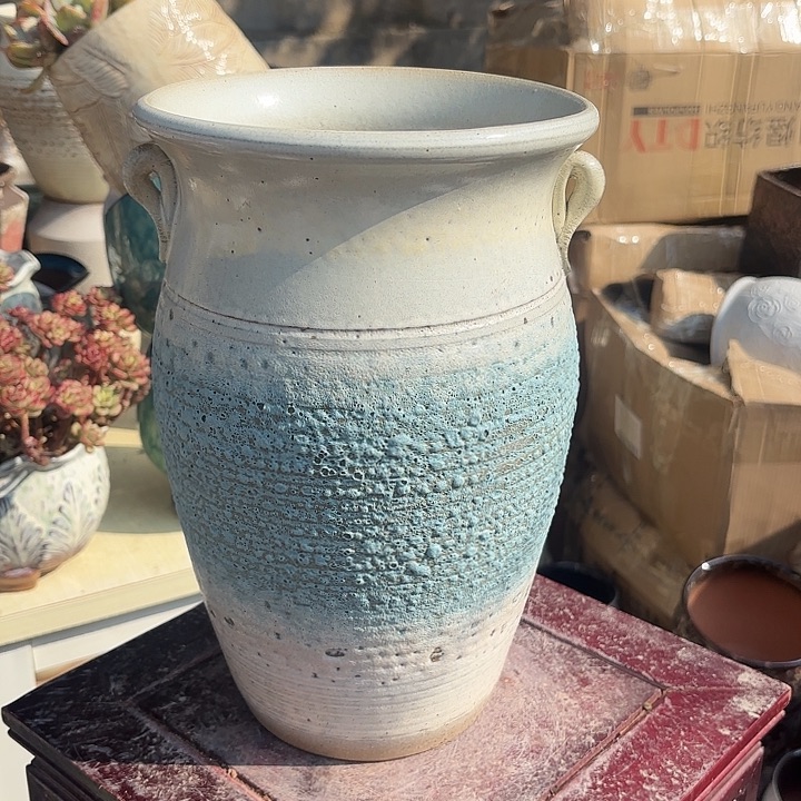 紫砂茶碗蓝泡泡口径20高度32