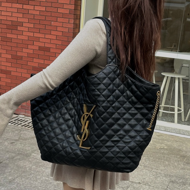 99新 YSL/圣罗兰 YSL ICARE购物袋单肩腋下包 US5121805