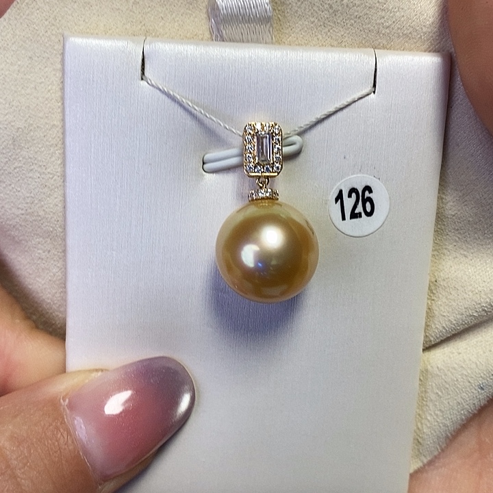 海水珍珠吊坠(不含链)18K金镶嵌