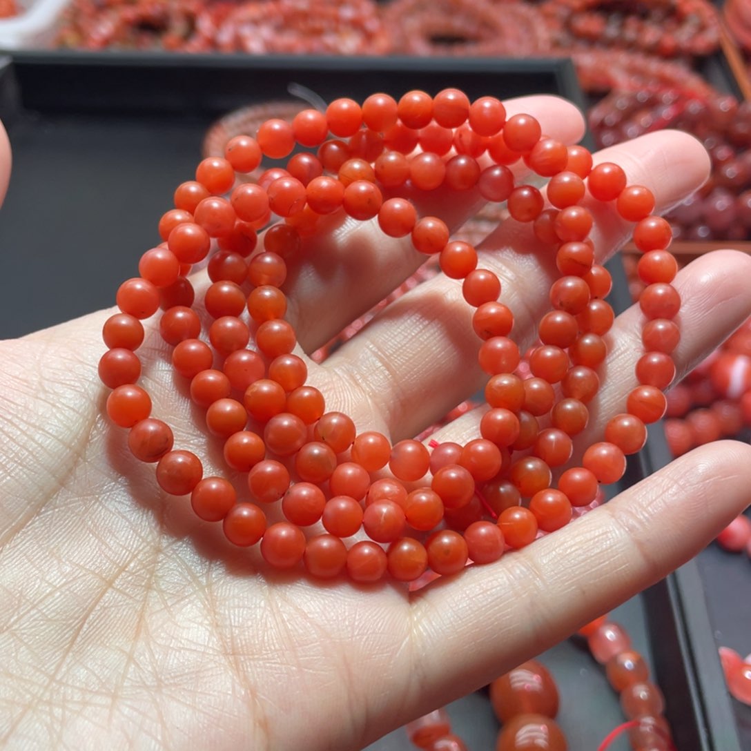 南红玛瑙手链未镶嵌