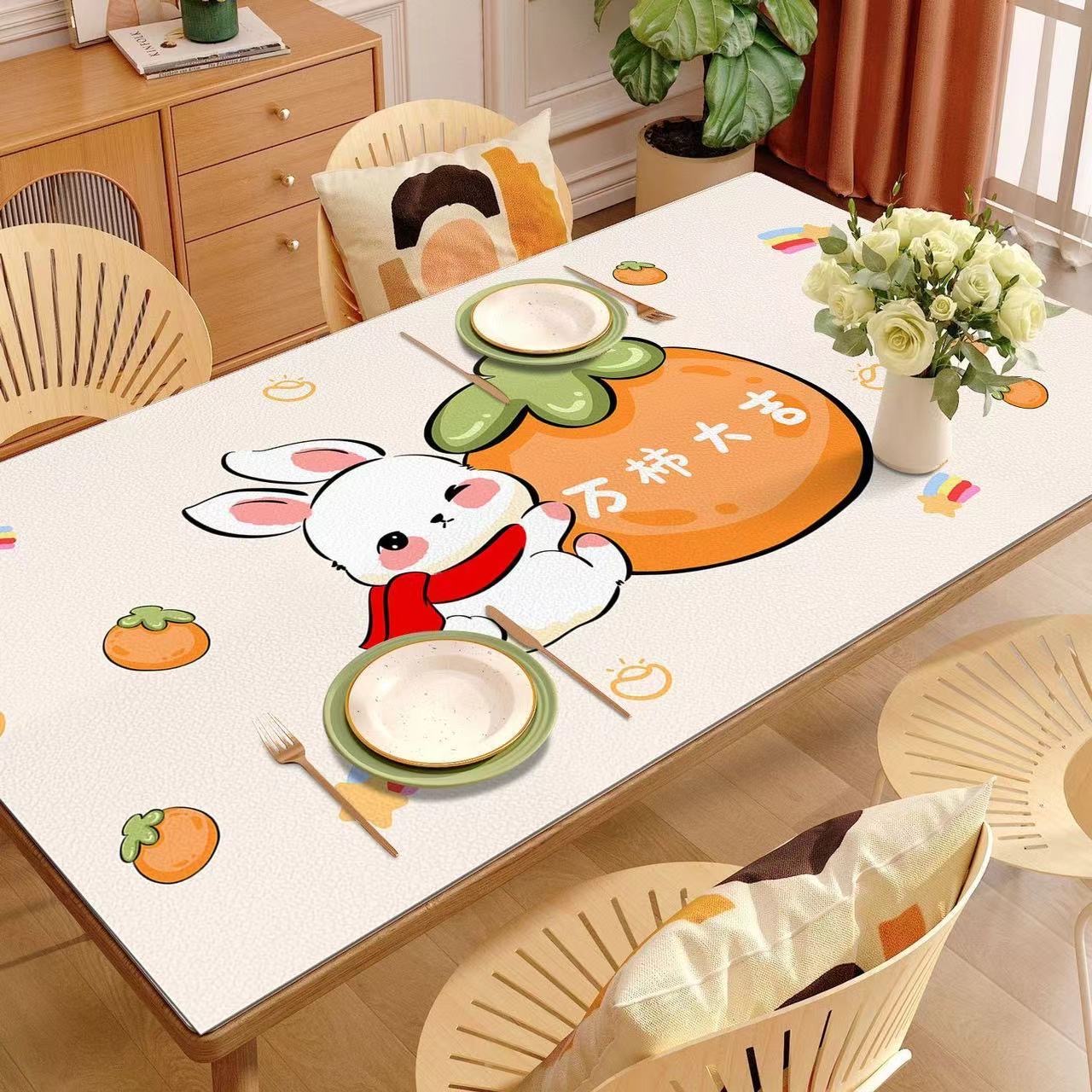 防水微瑕一抹净桌垫餐桌厨房通用现代简约可爱防滑可裁剪简约新款