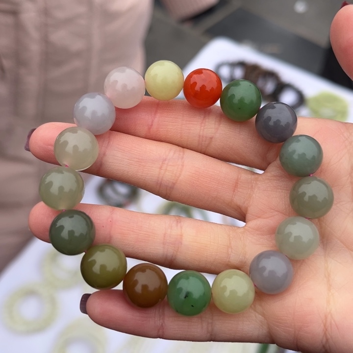 和田玉手串未镶嵌卡12