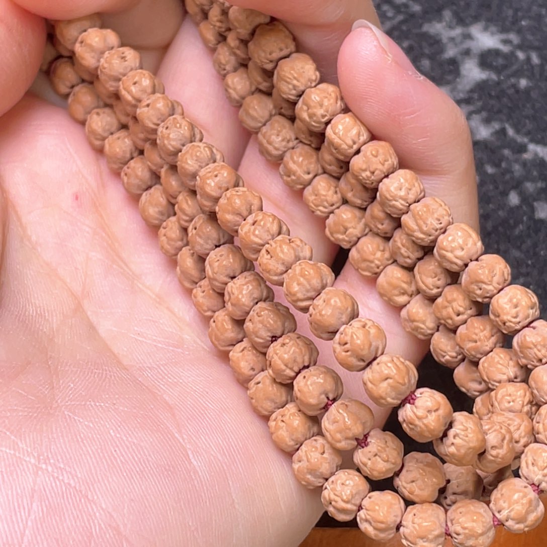 金刚菩提手串强定制收藏级粉皮佛手尺寸6