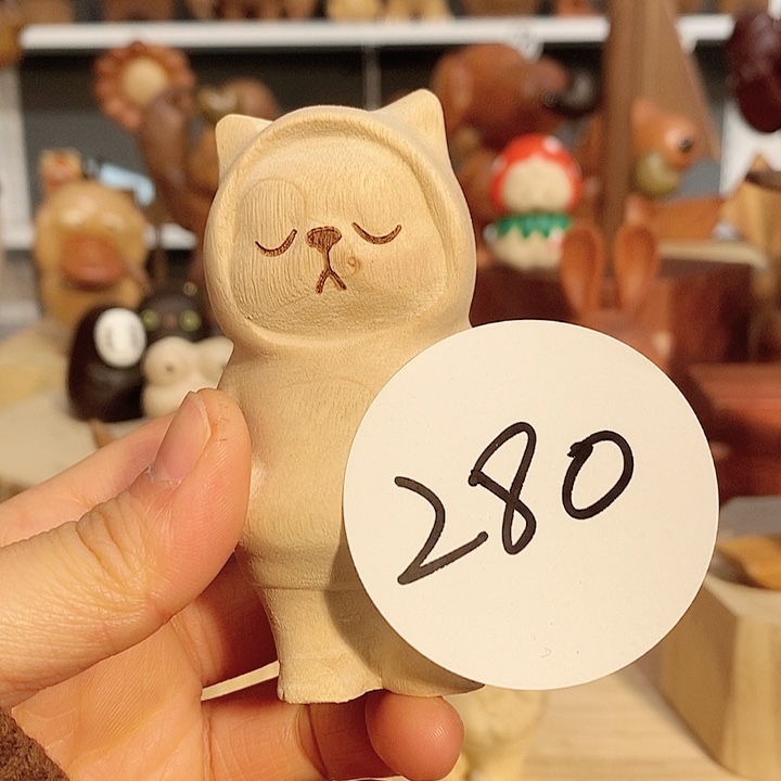 木木雕摆件可爱卡通