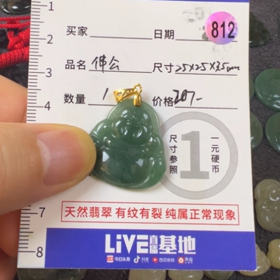 翡翠未镶嵌颈饰正装佛