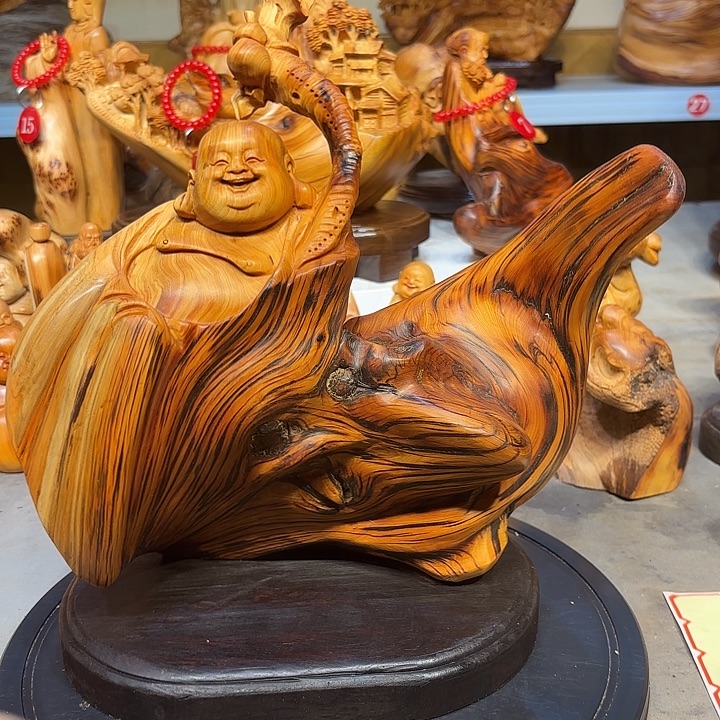 柏木太行崖柏弥勒佛