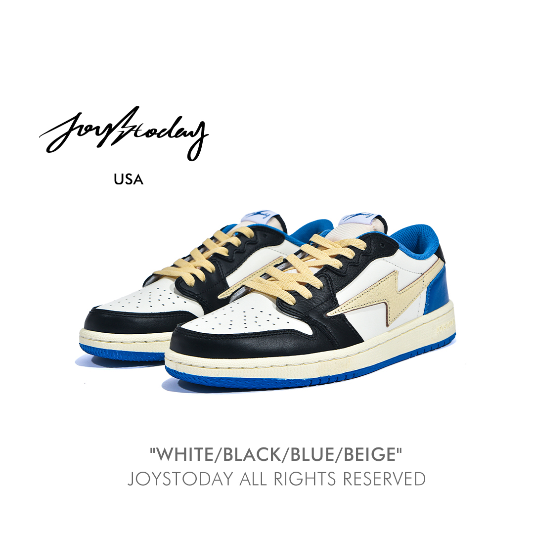 AIR JOYSTODAY联名款闪电AJ1经典复刻舒适防滑减震耐磨黑脚趾板鞋