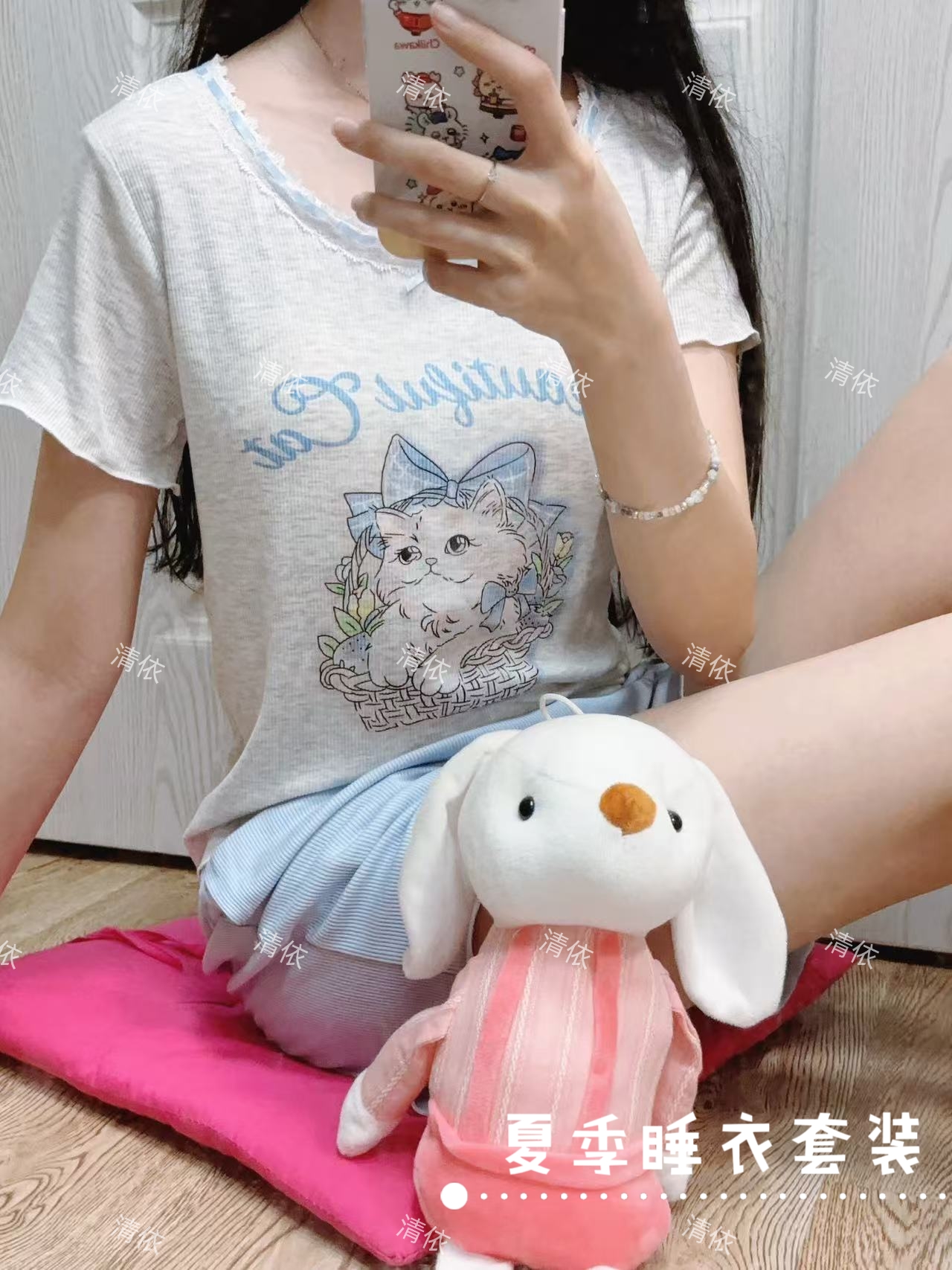 7号链接【701-730】春秋女装品牌睡衣家居服套装夏季透气网红宽松