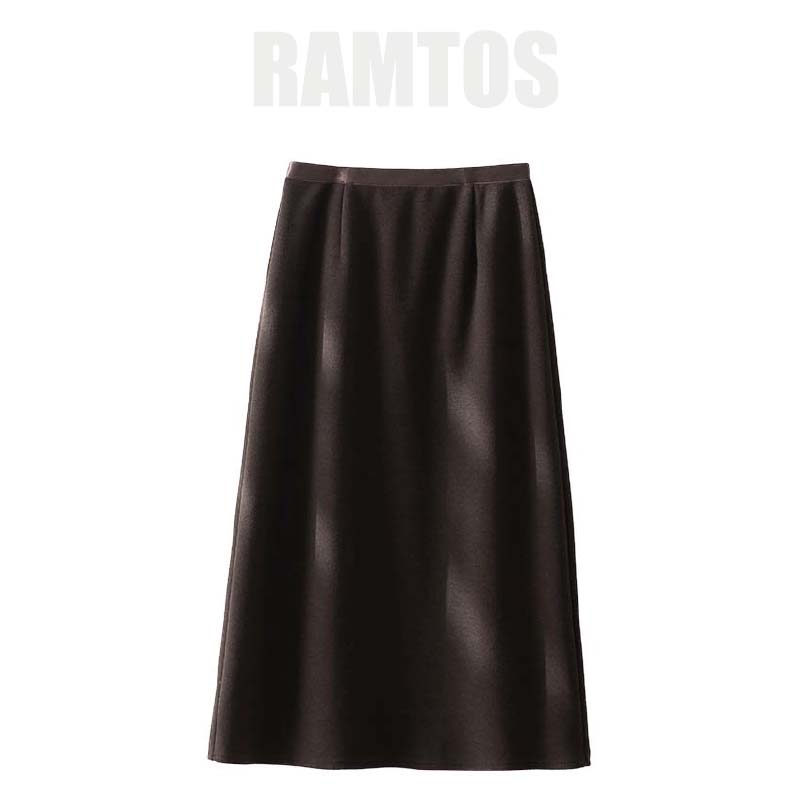 未使用 RAMTOS 静奢柔雾感蚕丝山羊绒直筒开叉包臀裙TP033793