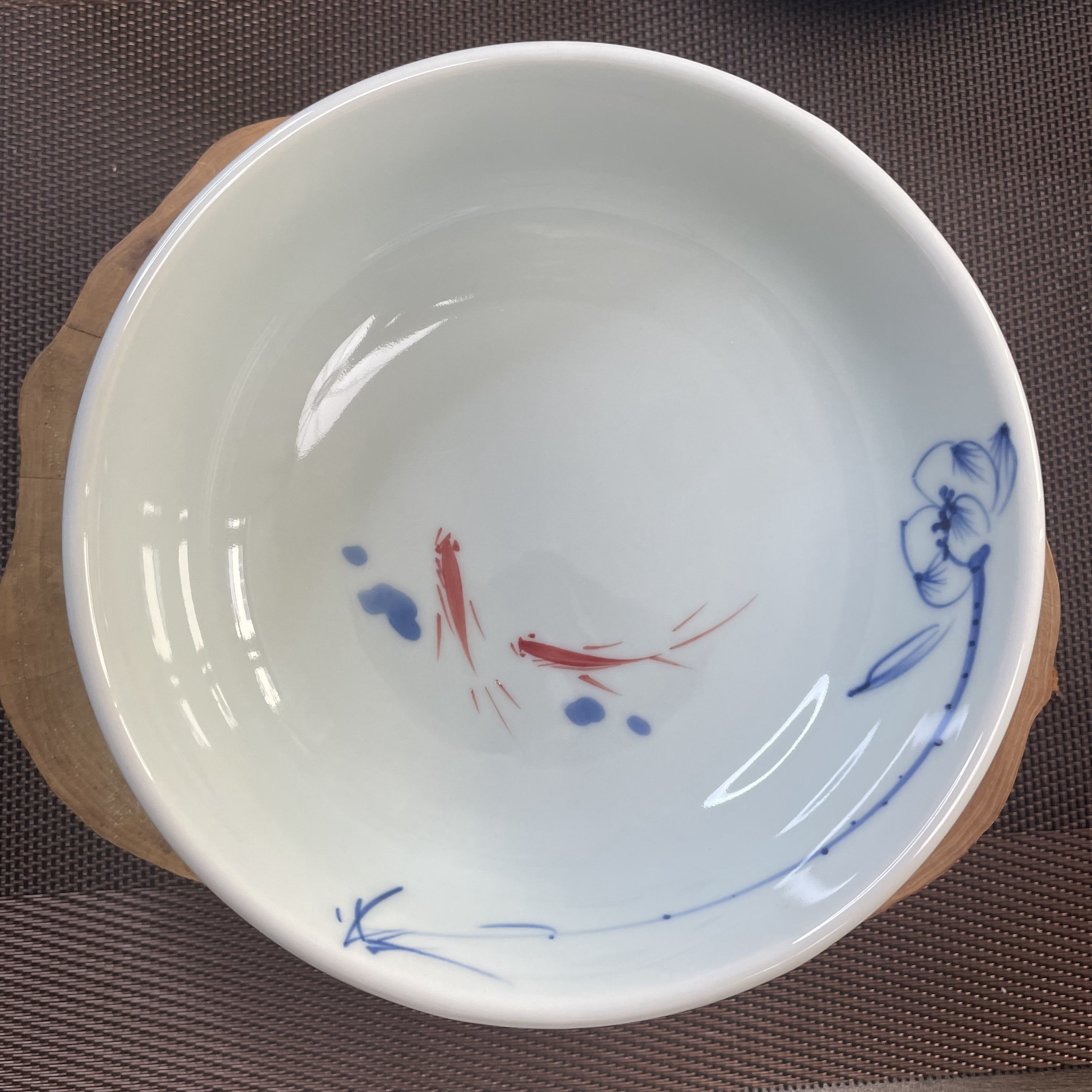 微瑕6寸手绘鱼荷花罗汉碗口径15cm高度5cm（一个装）