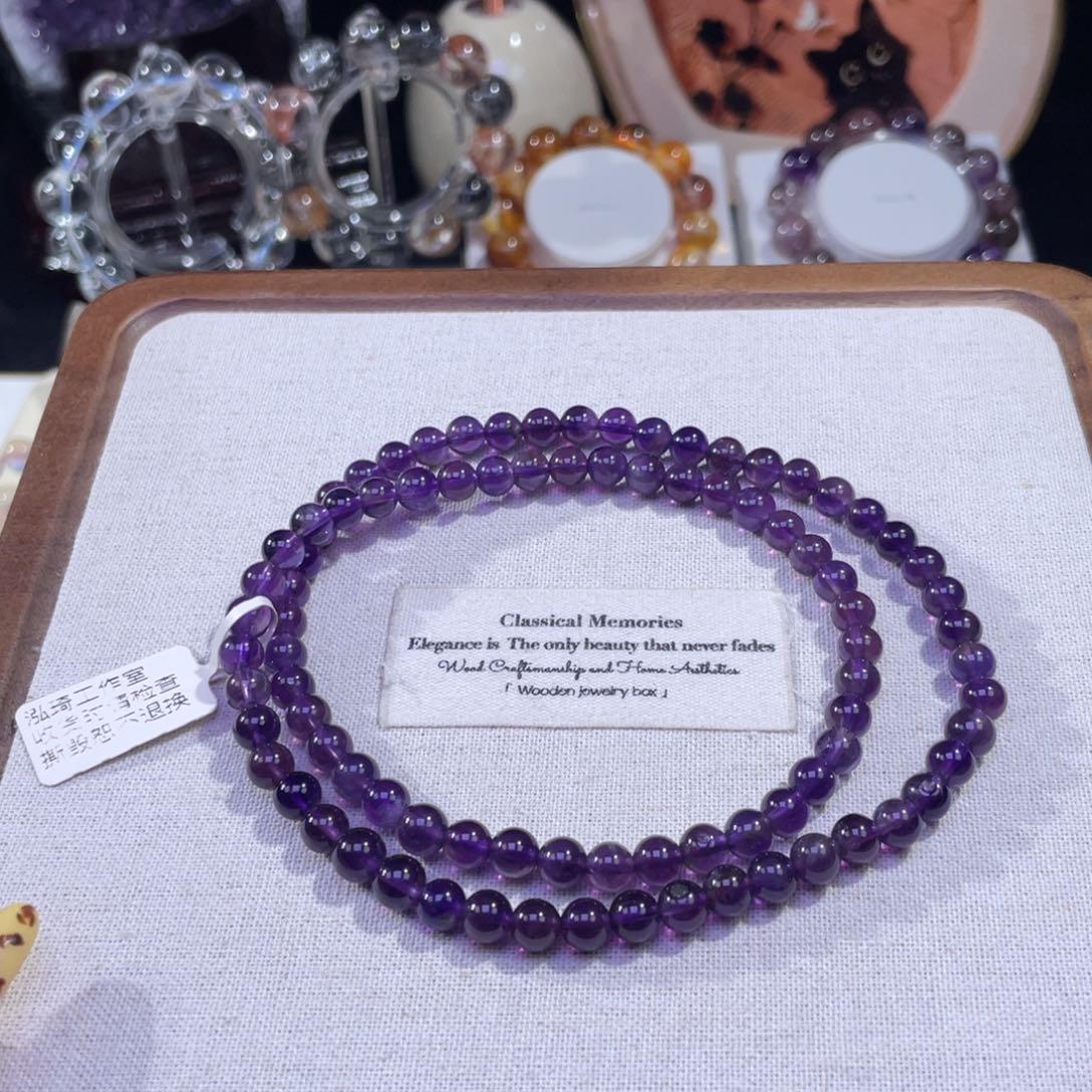 手链未镶嵌水晶紫水晶多圈