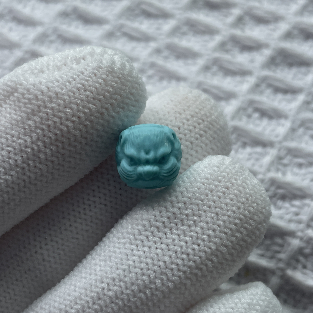 原矿绿松石吞金兽9.3尺寸