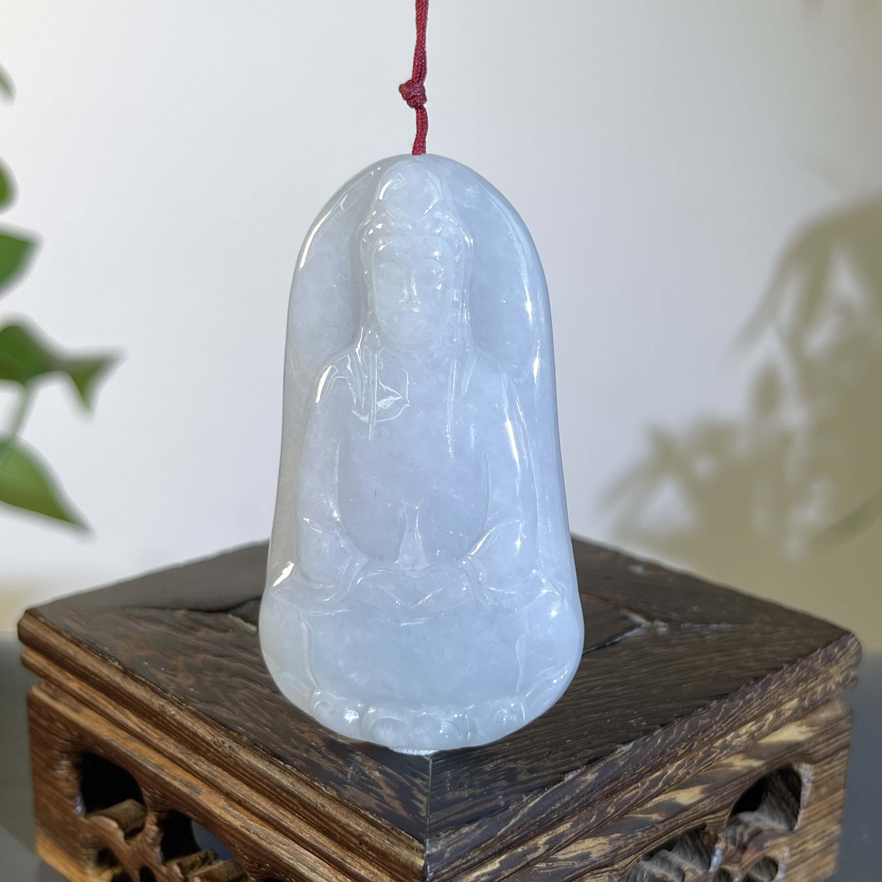 JGB27-45  天然缅甸A货翡翠 素衣观音