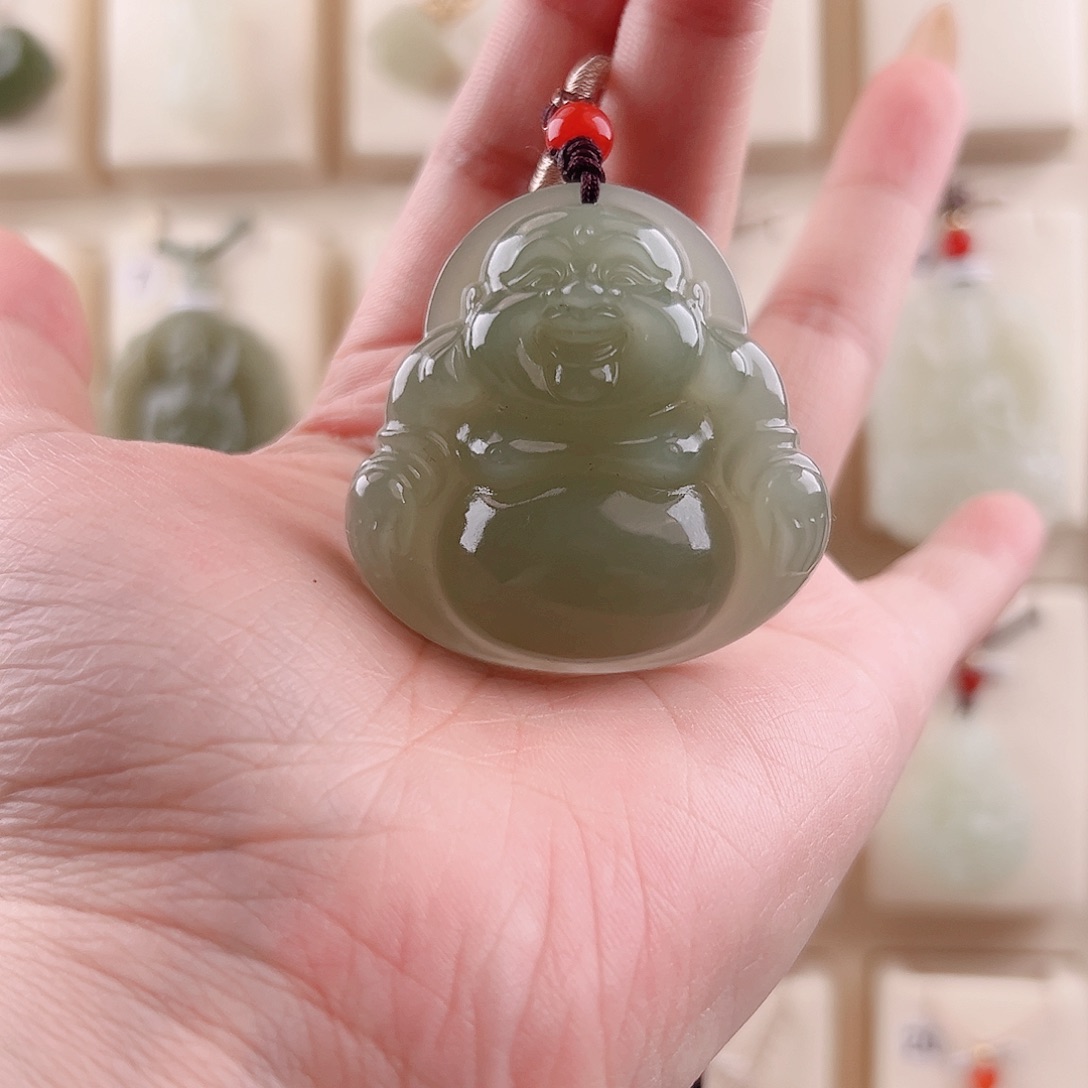 和田玉吊坠(不含链)未镶嵌秃**女