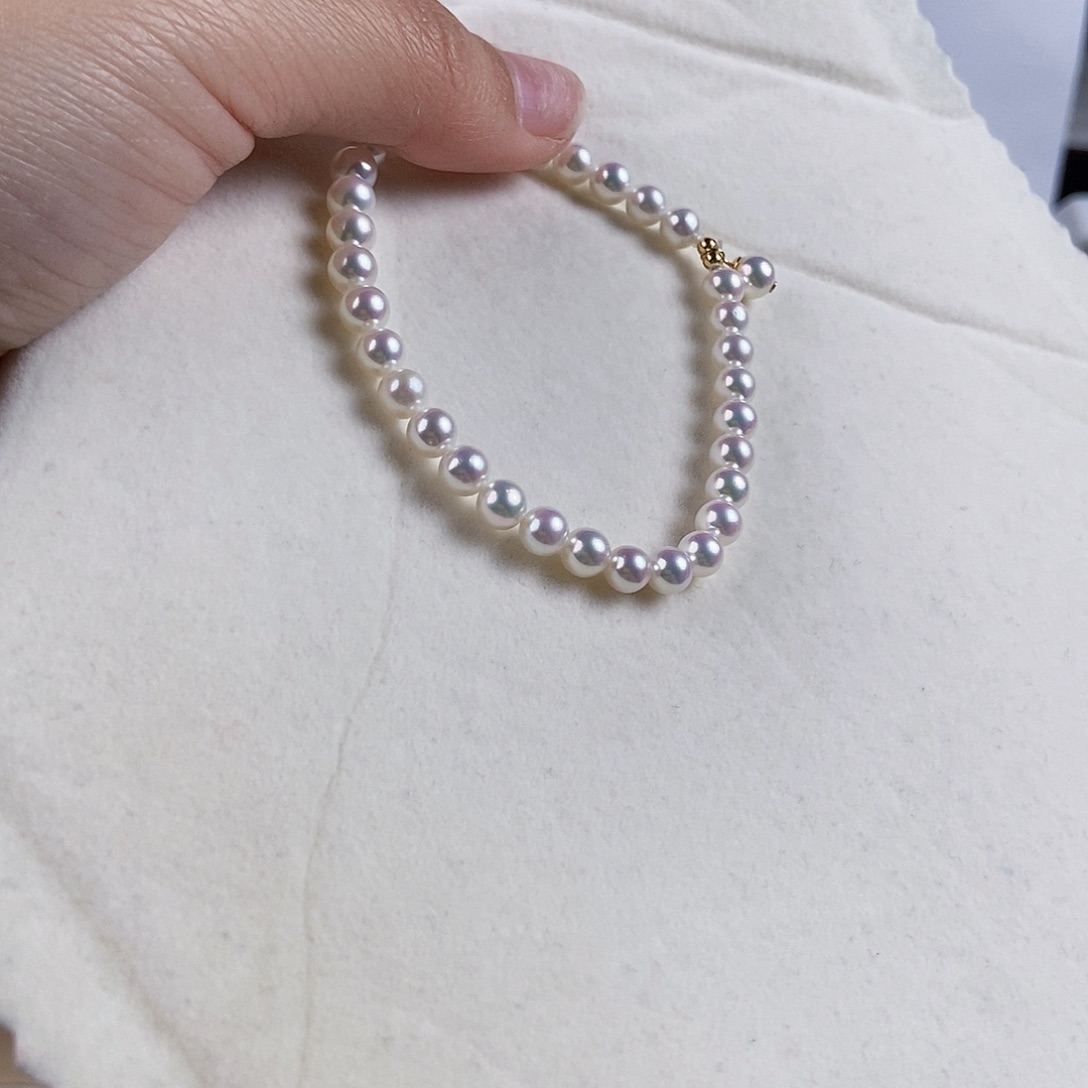 淡水珍珠手绳18K金镶嵌
