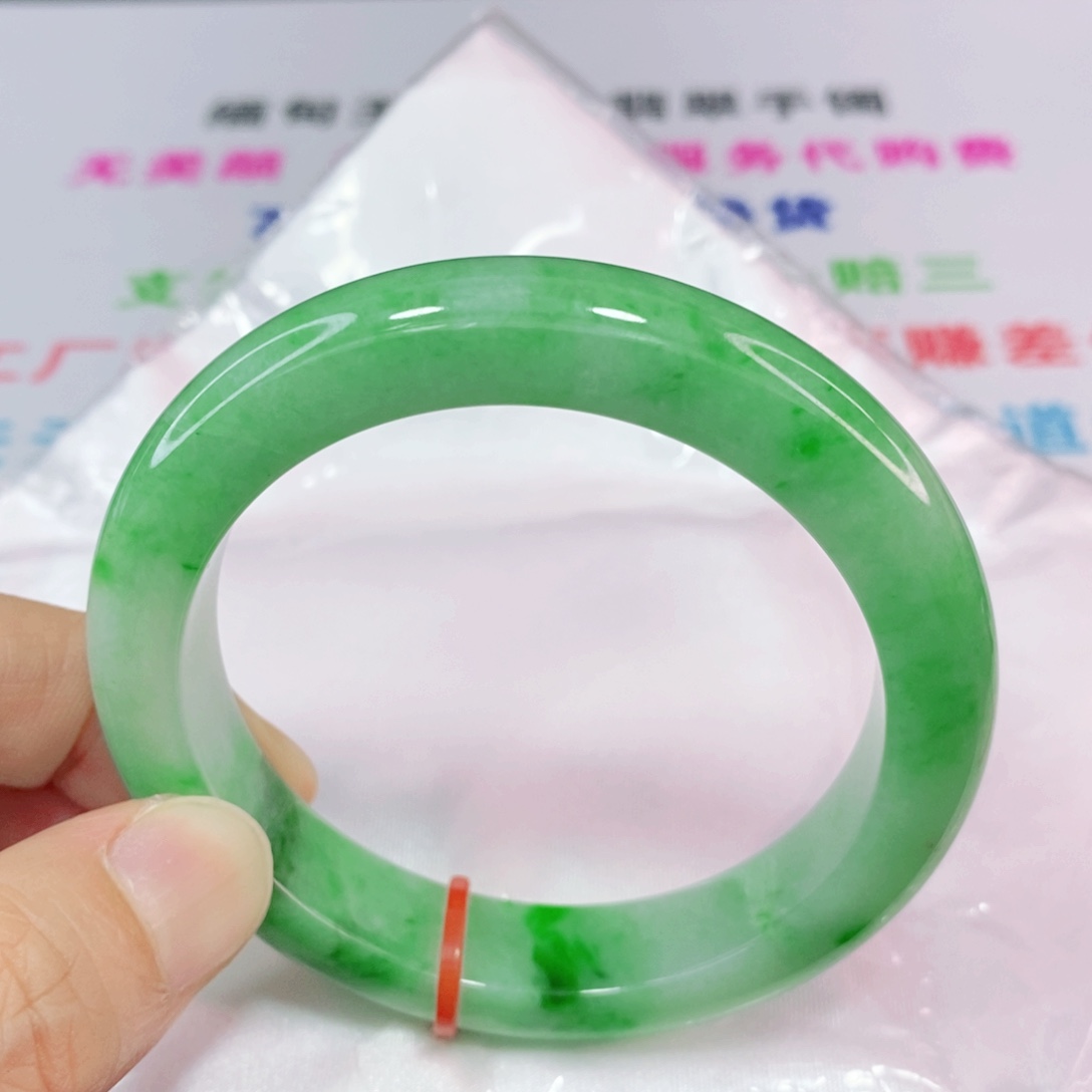 未镶嵌手镯翡翠55圈口正圈-高货微瑕捡漏